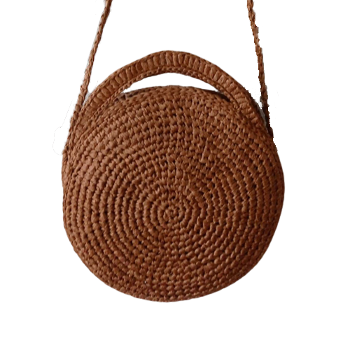A brown Raffia Bag