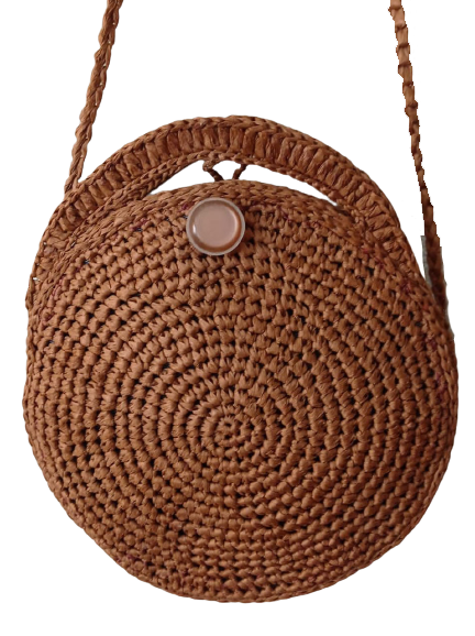 A brown Raffia Bag